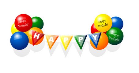 happy birthday balloon vector material 18163